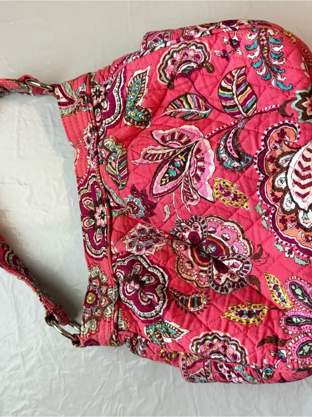 Vera Bradley Pink Floral Quilted Shoulder Bag
